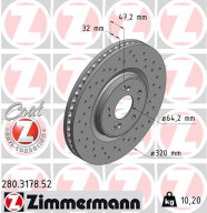 280.3178.52 ZIMMERMANN brzdový kotúč 280.3178.52 ZIMMERMANN