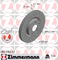 280.3184.52 Brzdový kotouč SPORT BRAKE DISC COAT Z ZIMMERMANN