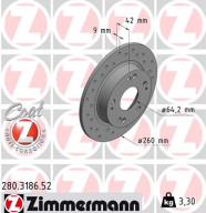 280.3186.52 Brzdový kotouč SPORT BRAKE DISC COAT Z ZIMMERMANN