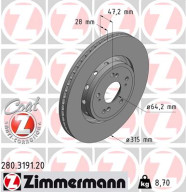 280.3191.20 Brzdový kotouč COAT Z ZIMMERMANN