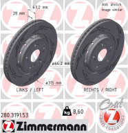 280.3191.53 Brzdový kotouč BLACK Z ZIMMERMANN