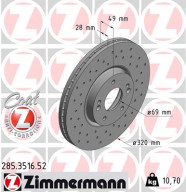 285.3516.52 Brzdový kotouč SPORT BRAKE DISC COAT Z ZIMMERMANN