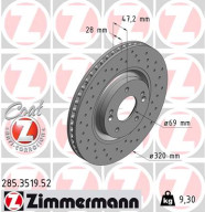 285.3519.52 Brzdový kotouč SPORT BRAKE DISC COAT Z ZIMMERMANN