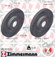 285.3519.53 ZIMMERMANN brzdový kotúč 285.3519.53 ZIMMERMANN