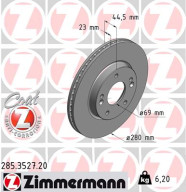 285.3527.20 ZIMMERMANN brzdový kotúč 285.3527.20 ZIMMERMANN