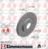 285.3527.52 ZIMMERMANN brzdový kotúč 285.3527.52 ZIMMERMANN