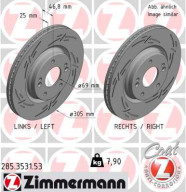 285.3531.53 ZIMMERMANN brzdový kotúč 285.3531.53 ZIMMERMANN