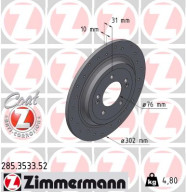 285.3533.52 Brzdový kotouč SPORT BRAKE DISC COAT Z ZIMMERMANN