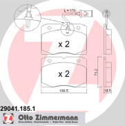 29041.185.1 ZIMMERMANN sada brzdových platničiek kotúčovej brzdy 29041.185.1 ZIMMERMANN