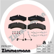 29076.200.1 Sada brzdových destiček, kotoučová brzda ZIMMERMANN