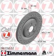 290.2265.52 ZIMMERMANN brzdový kotúč 290.2265.52 ZIMMERMANN