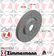 290.2272.52 Brzdový kotouč SPORT BRAKE DISC COAT Z ZIMMERMANN