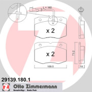 29139.180.1 Sada brzdových destiček, kotoučová brzda ZIMMERMANN