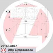 29148.340.1 Sada brzdových destiček, kotoučová brzda ZIMMERMANN