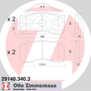 29148.340.3 Sada brzdových destiček, kotoučová brzda ZIMMERMANN