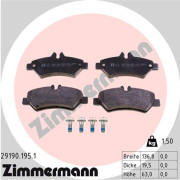 29190.195.1 Sada brzdových destiček, kotoučová brzda ZIMMERMANN