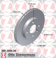 300.2093.00 Brzdový kotouč ZIMMERMANN