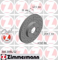 300.2094.52 Brzdový kotouč SPORT BRAKE DISC COAT Z ZIMMERMANN