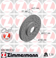 320.3803.52 Brzdový kotouč SPORT BRAKE DISC COAT Z ZIMMERMANN