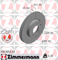 370.3053.20 ZIMMERMANN brzdový kotúč 370.3053.20 ZIMMERMANN