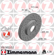 370.3053.52 ZIMMERMANN brzdový kotúč 370.3053.52 ZIMMERMANN