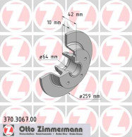 370.3067.00 Brzdový kotouč ZIMMERMANN