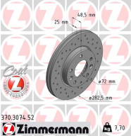 370.3074.52 Brzdový kotouč SPORT BRAKE DISC COAT Z ZIMMERMANN