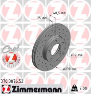 370.3076.52 ZIMMERMANN brzdový kotúč 370.3076.52 ZIMMERMANN