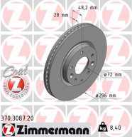 370.3087.20 ZIMMERMANN brzdový kotúč 370.3087.20 ZIMMERMANN