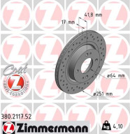 380.2117.52 Brzdový kotouč SPORT BRAKE DISC COAT Z ZIMMERMANN