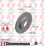 400.1402.52 Brzdový kotouč SPORT BRAKE DISC COAT Z ZIMMERMANN