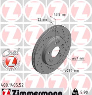 400.1405.52 Brzdový kotouč SPORT BRAKE DISC COAT Z ZIMMERMANN