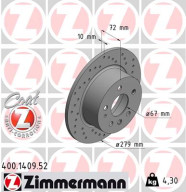 400.1409.52 Brzdový kotouč SPORT BRAKE DISC COAT Z ZIMMERMANN