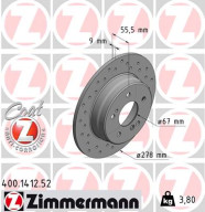 400.1412.52 Brzdový kotouč SPORT BRAKE DISC COAT Z ZIMMERMANN