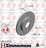 400.1425.52 Brzdový kotouč SPORT BRAKE DISC COAT Z ZIMMERMANN