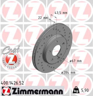 400.1426.52 Brzdový kotouč SPORT BRAKE DISC COAT Z ZIMMERMANN