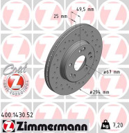 400.1430.52 Brzdový kotouč SPORT BRAKE DISC COAT Z ZIMMERMANN