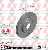 400.1435.52 Brzdový kotouč SPORT BRAKE DISC COAT Z ZIMMERMANN