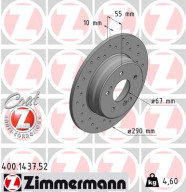 400.1437.52 Brzdový kotouč SPORT BRAKE DISC COAT Z ZIMMERMANN