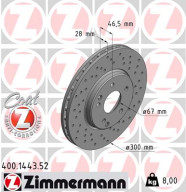 400.1443.52 Brzdový kotouč SPORT BRAKE DISC COAT Z ZIMMERMANN