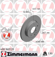 400.3601.20 ZIMMERMANN brzdový kotúč 400.3601.20 ZIMMERMANN