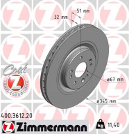 400.3612.20 ZIMMERMANN brzdový kotúč 400.3612.20 ZIMMERMANN