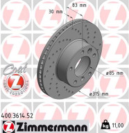400.3614.52 Brzdový kotouč SPORT BRAKE DISC COAT Z ZIMMERMANN