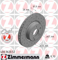 400.3620.52 Brzdový kotouč SPORT BRAKE DISC COAT Z ZIMMERMANN