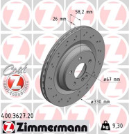 400.3627.20 ZIMMERMANN brzdový kotúč 400.3627.20 ZIMMERMANN