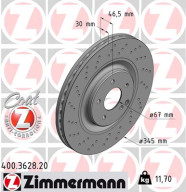 400.3628.20 ZIMMERMANN brzdový kotúč 400.3628.20 ZIMMERMANN