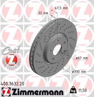 400.3632.20 ZIMMERMANN brzdový kotúč 400.3632.20 ZIMMERMANN