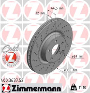 400.3637.52 ZIMMERMANN brzdový kotúč 400.3637.52 ZIMMERMANN