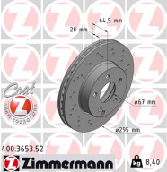 400.3653.52 Brzdový kotouč SPORT BRAKE DISC COAT Z ZIMMERMANN