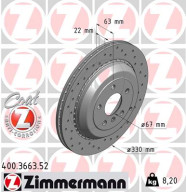 400.3663.52 Brzdový kotouč SPORT BRAKE DISC COAT Z ZIMMERMANN